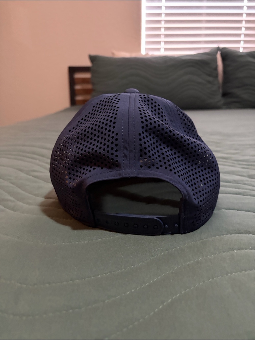 Navy Rope-Trim Trucker Hat with Script Patch - Picture 3 of 4
